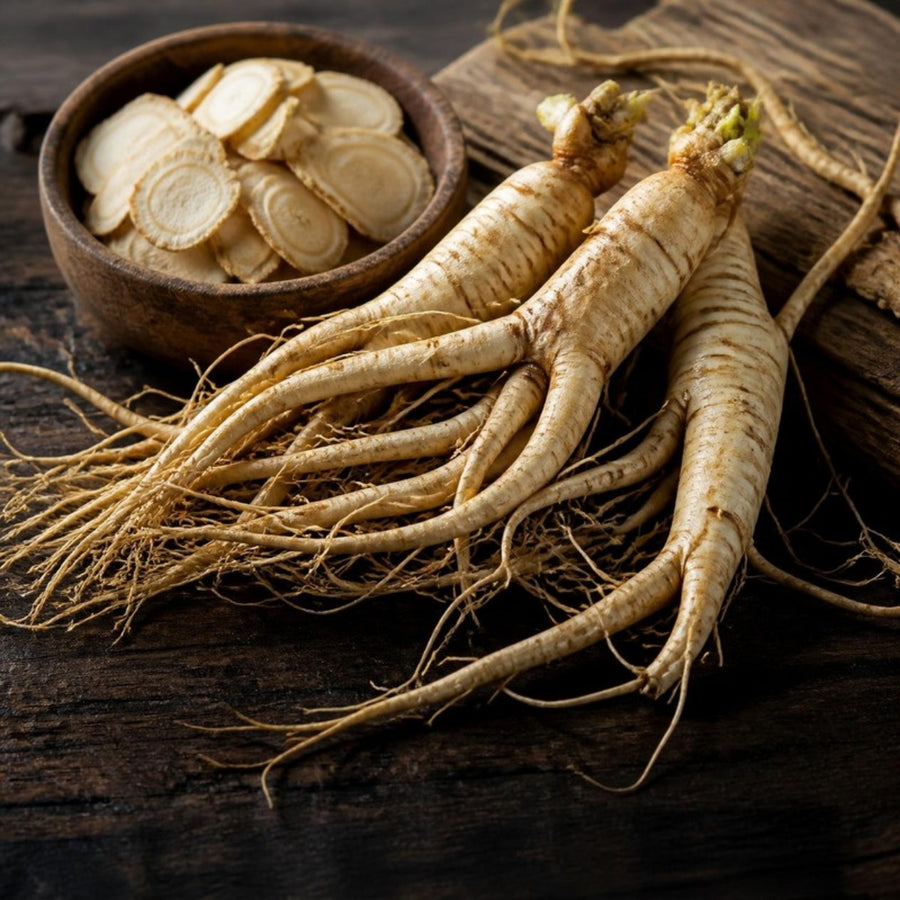 Ginseng roots and dried ginseng slices